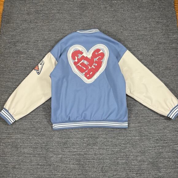 Aelfric Eden Jacket XL Blue Foaming Letter Love 1965 Letterman Varsity Retro - Picture 3 of 14
